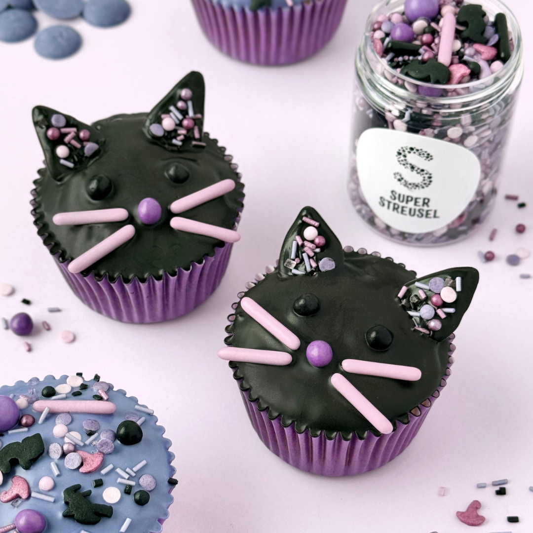 Zwarte katten muffins