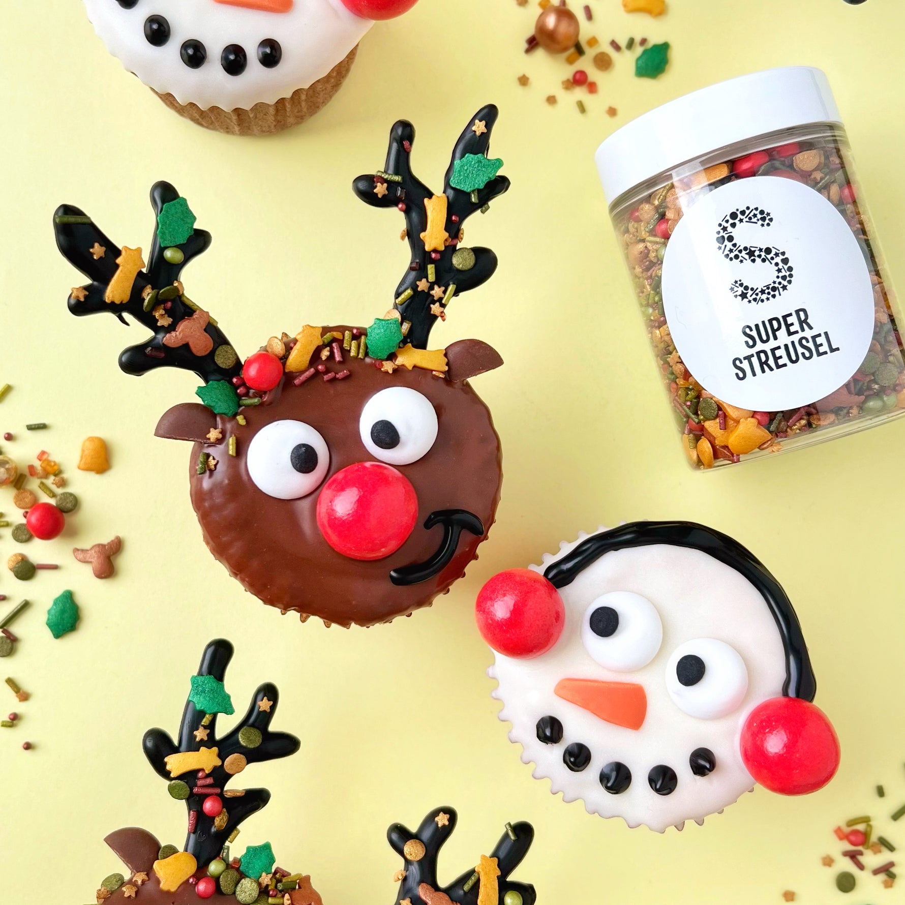 Rudolf & sneeuwman muffins